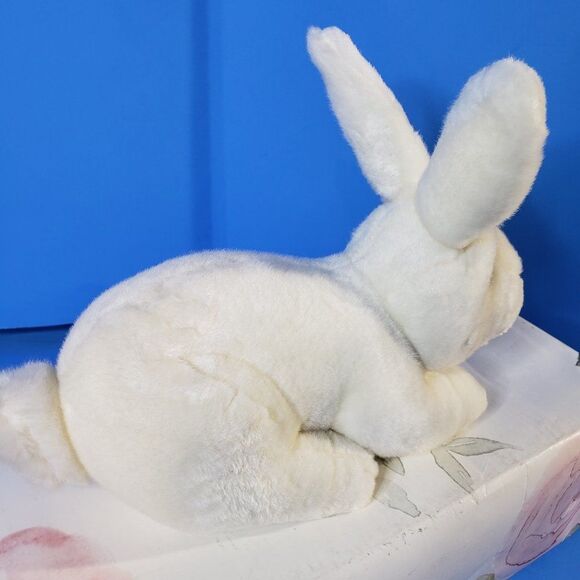 Adorable Vintage Russ Berrie White Rabbit 8" Plush Stuffed Animal Pink Tag - Picture 4 of 11